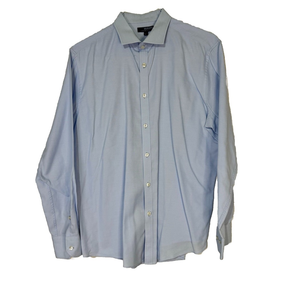 Murano Mens Button Up Shirt Blue Ultimate Modern Comfort Size L